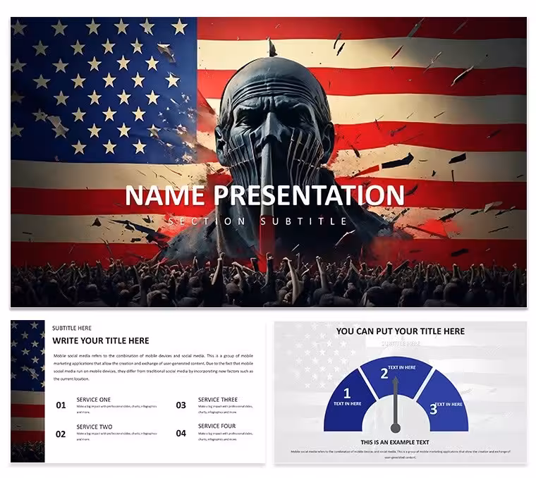 USA Protests PowerPoint Template - Fully Editable | Instant Download | ImagineLayout