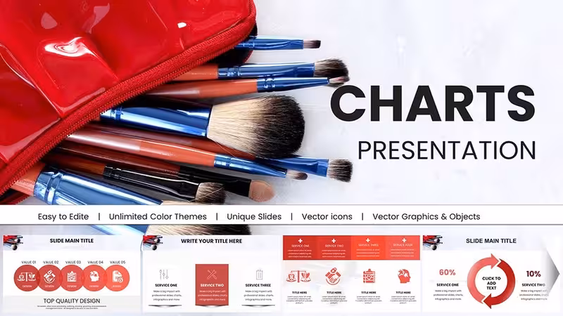 Cosmetic Brushes Accessories PowerPoint Charts: Brush Up Your Presentations