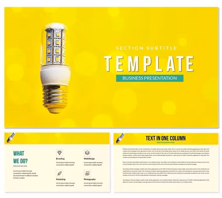 LED lamp PowerPoint template