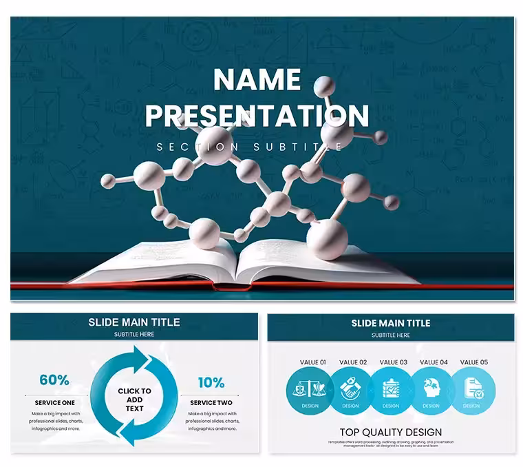 Chemical and Biochemical Engineering Molecule Book PowerPoint Template