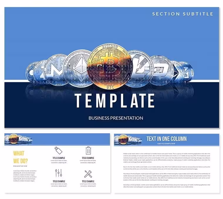 Cryptocurrency Market : Bitcoin and Altcoin Prices PowerPoint templates