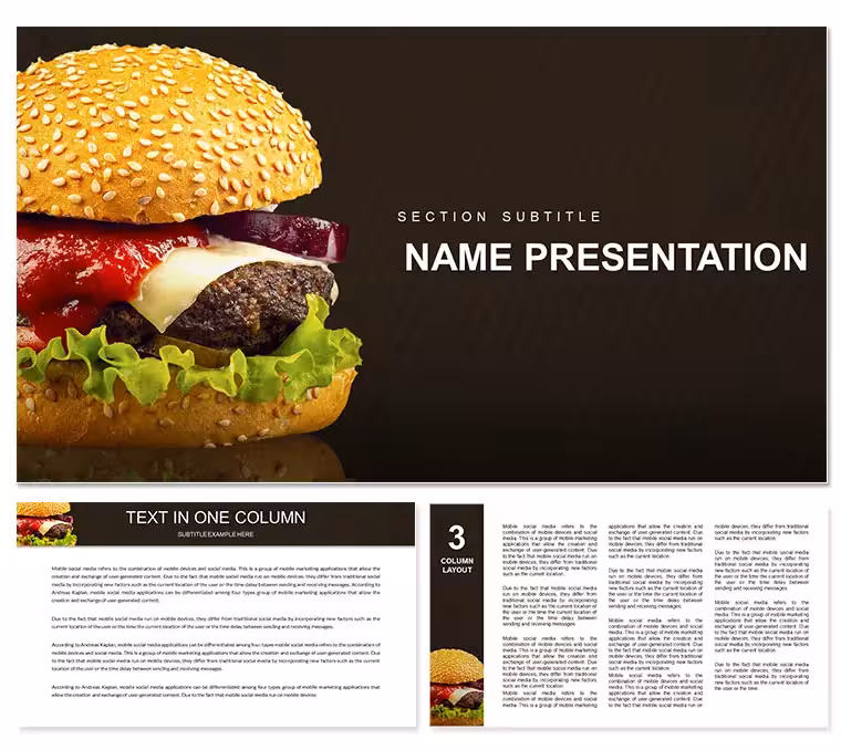 Presentation Burger, Hamburger, Cheeseburger PowerPoint template
