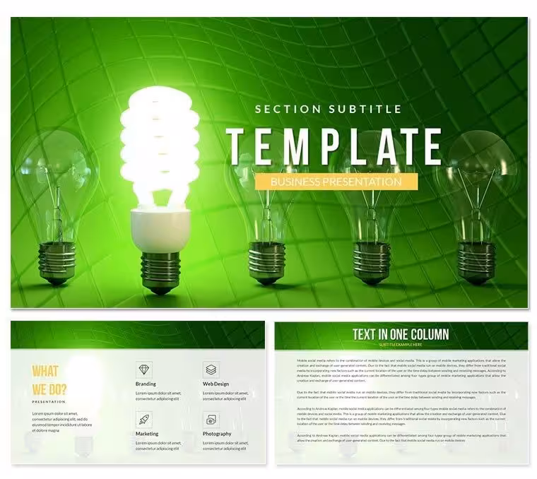 Lamp Save Energy PowerPoint Template: Presentation