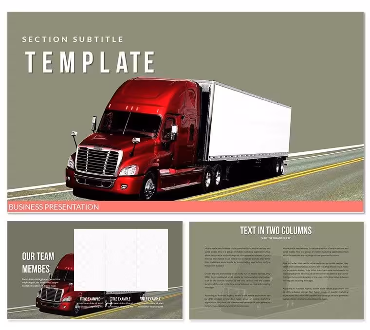 Transportation of goods PowerPoint Template