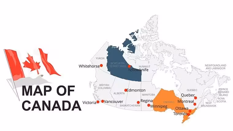 Canada Keynote Map Template - Fully Editable KEY