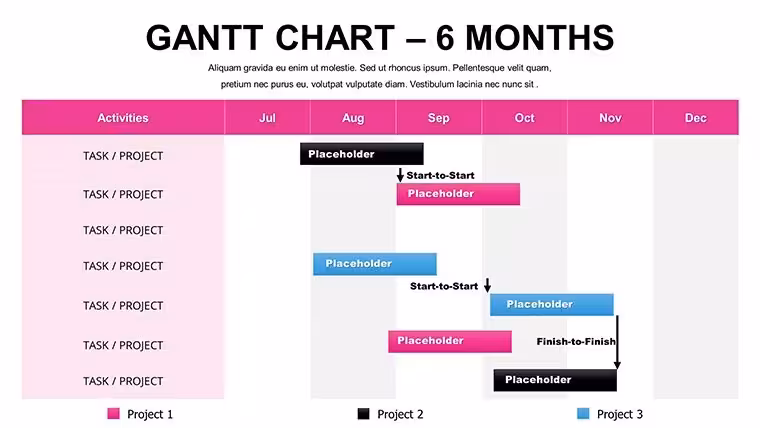 Free 6-Month Gantt Chart PowerPoint Template