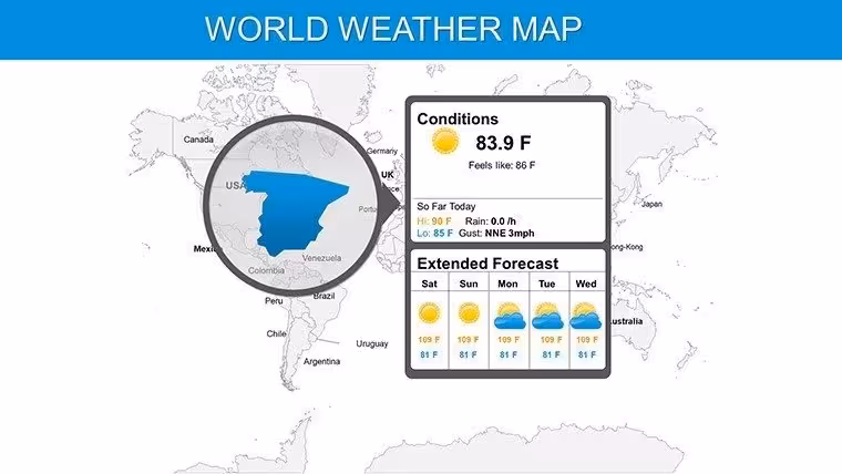 Washington World Weather PowerPoint Map