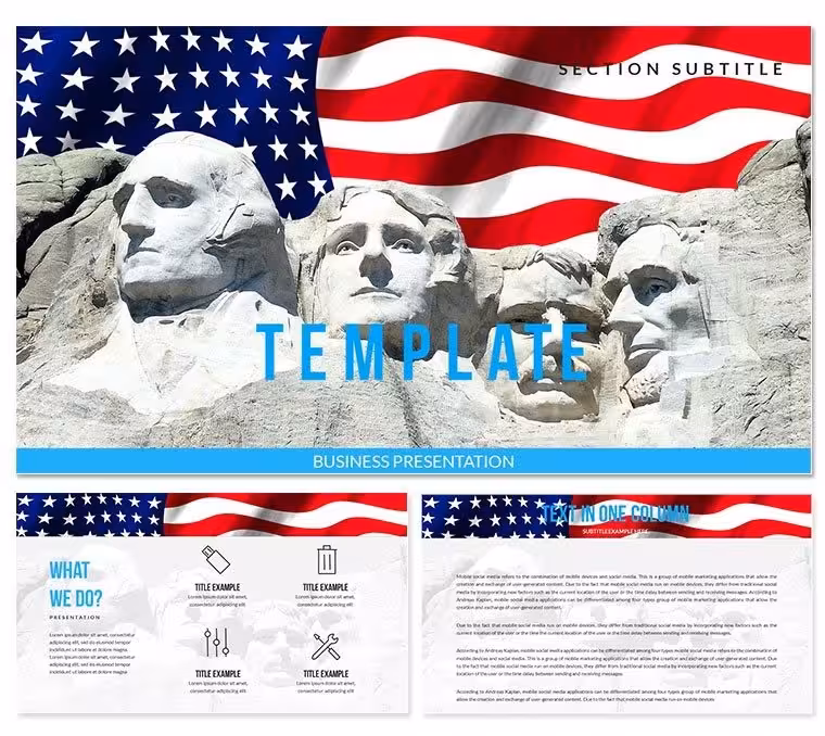 Monument Presidents USA PowerPoint Template - Download Now