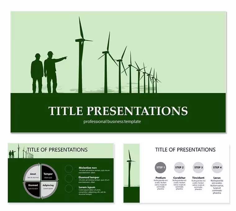Wind Turbines PowerPoint Template | Professional Presentation Slides
