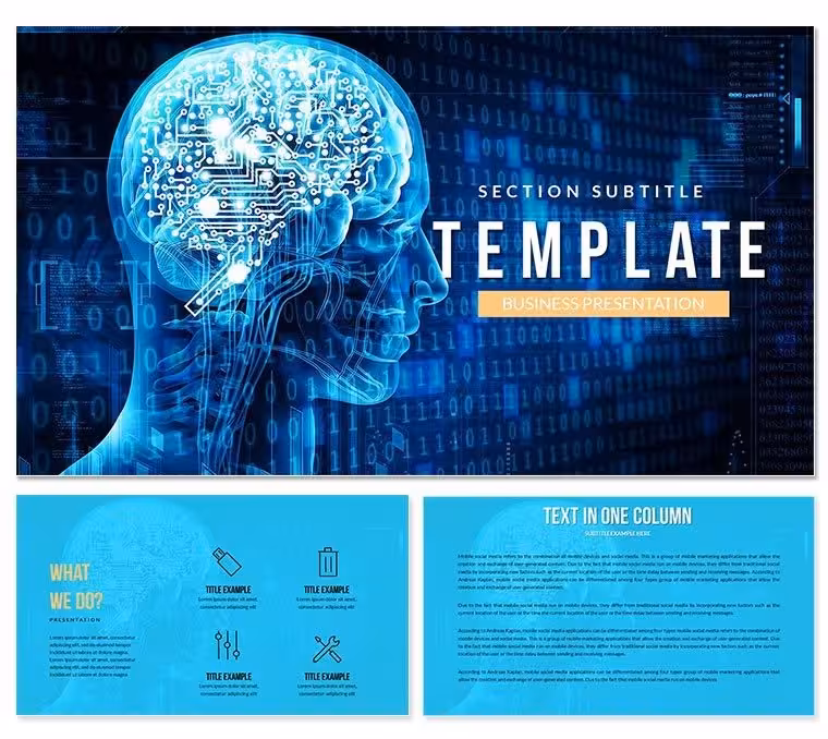 Artificial Intelligence Brain PowerPoint Template - Download Now