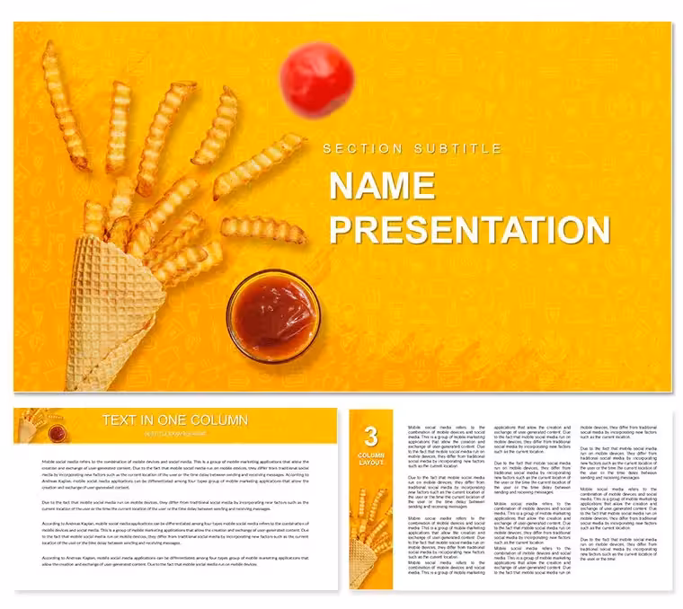 French Fries with Ketchup PowerPoint templates