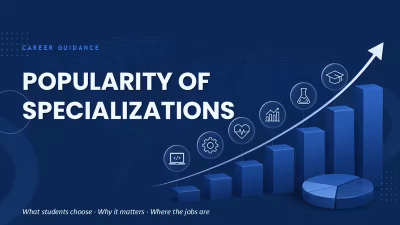 Popularity of Specializations PowerPoint Template and Charts