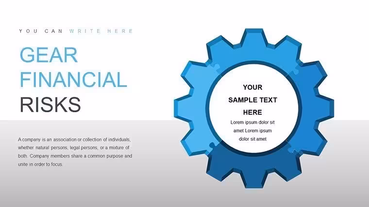 Gear Financial Risks PowerPoint Charts Template - Gear Up for Clarity