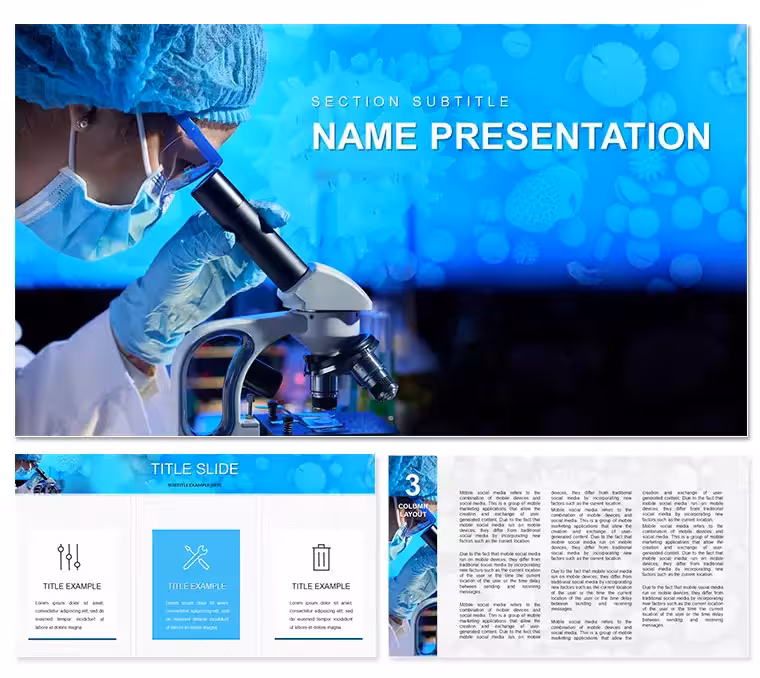 Microscope: Observation of Viruses, Bacteria, and Fungi PowerPoint template