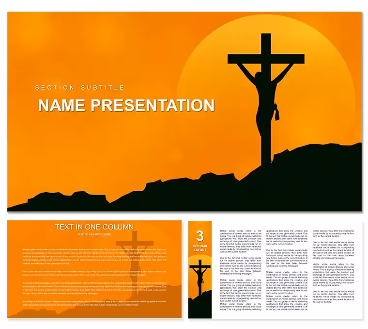 Crucifixion of Jesus PowerPoint Template - Religious Presentations