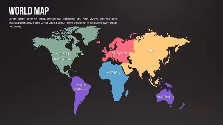 World Map with Country Keynote Presentation Template