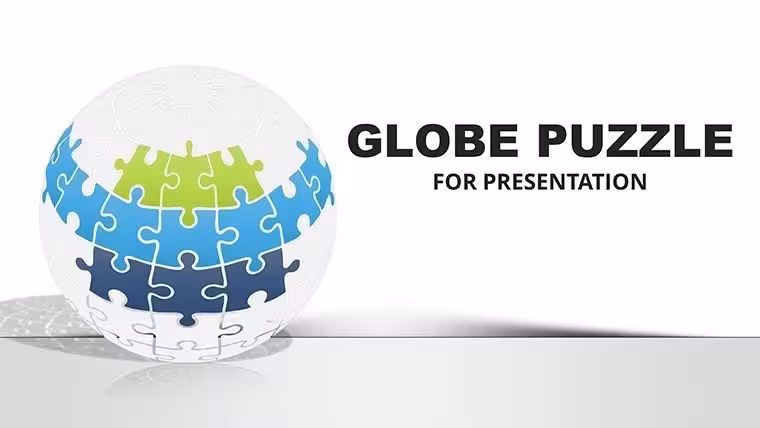 Globe Puzzle PowerPoint Charts Template for Global Architecture Visions