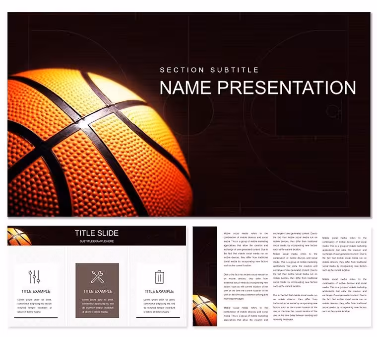 Dynamic Basketball PowerPoint Template: Ignite Your Sports Story