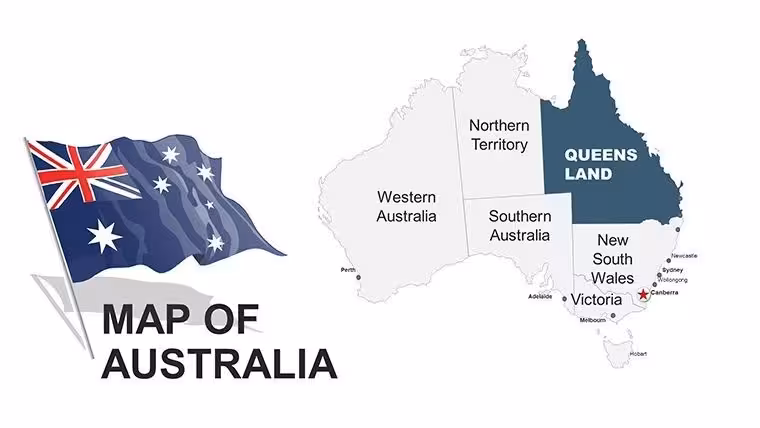 Australia Editable Maps Keynote Template: Charting Down Under's Stories