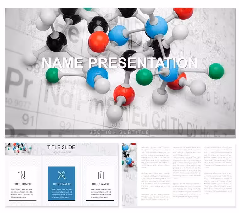Molecular Structure PowerPoint Template for Biochemistry