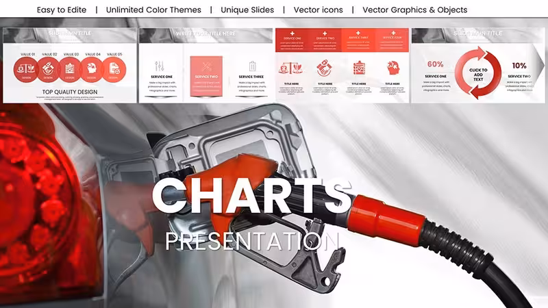 Refuel a Car PowerPoint Charts - Download Editable Presentation Template