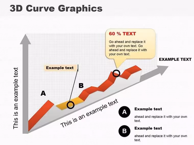 3D Curve Graphics PowerPoint Template: Dynamic Diagrams