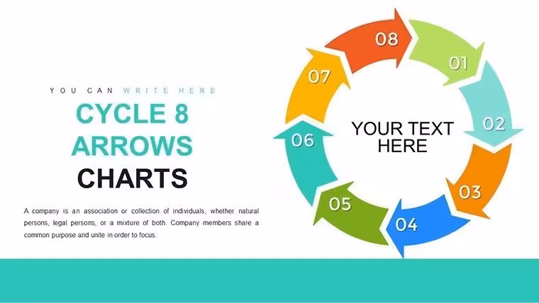 Cycle 8 Arrows PowerPoint Charts Template: Revolutionize Your Visual Storytelling