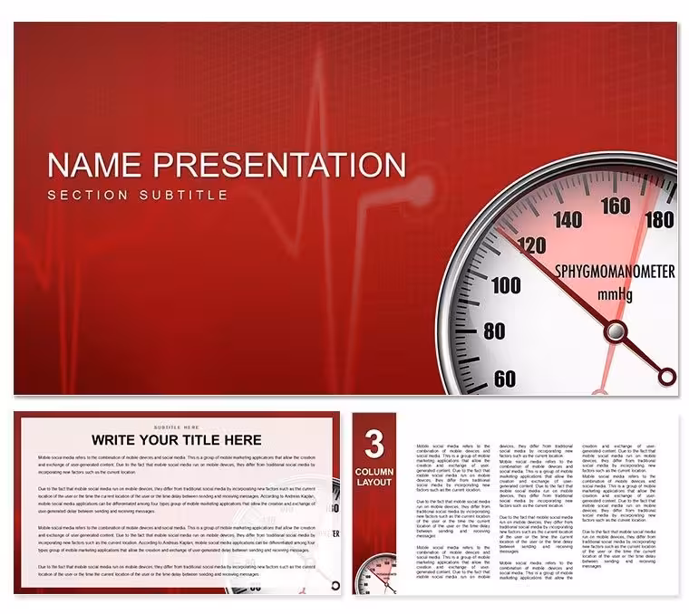 Download Blood Pressure Monitor PowerPoint Template for Medicine Presentation