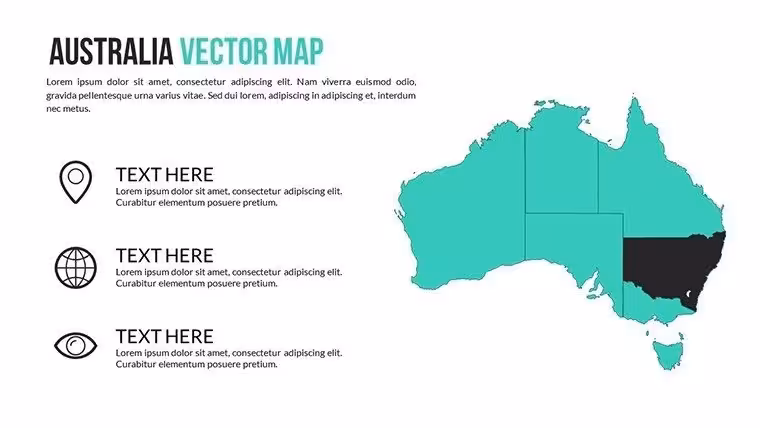 Worldwide vector maps for PowerPoint Presentation - Australia