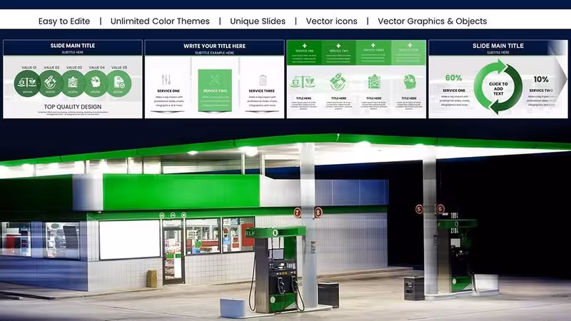 Gasoline Fuel Pump Charts for Keynote Presentation