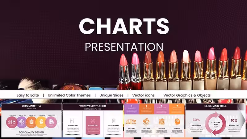 Vibrant Beauty Makeup Cosmetics PowerPoint Charts: Sparkle in Every Slide