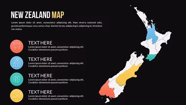 Dark Effect - World Global PowerPoint Maps - New Zealand