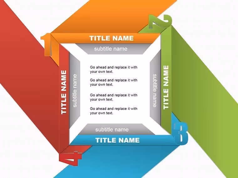 Four Title PowerPoint Shapes Template