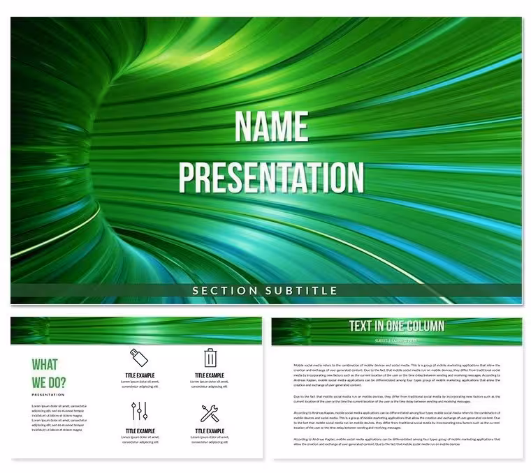 Mystical Green Tunnel PowerPoint Template for Presentation