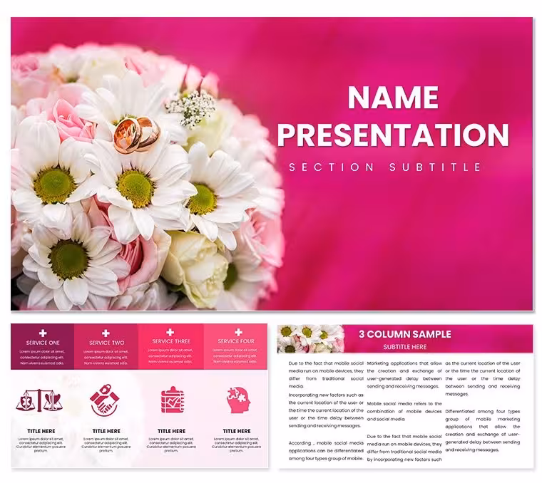 Wedding Congratulations Rings PowerPoint Template: Seal Vows with Visual Elegance