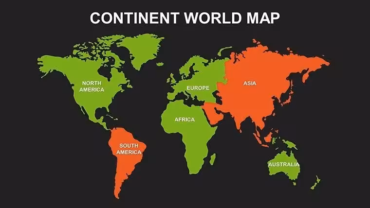 Dark Effect - Table Australia  Continent World PowerPoint maps