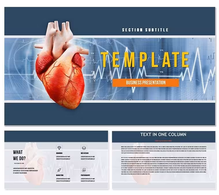 Different heart diseases PowerPoint template