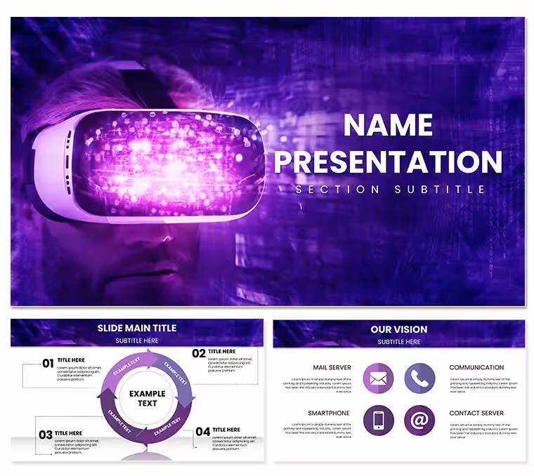 Virtual world mask PowerPoint template