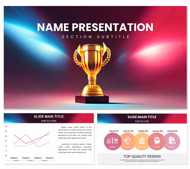 Awards First Place Cup PowerPoint Template