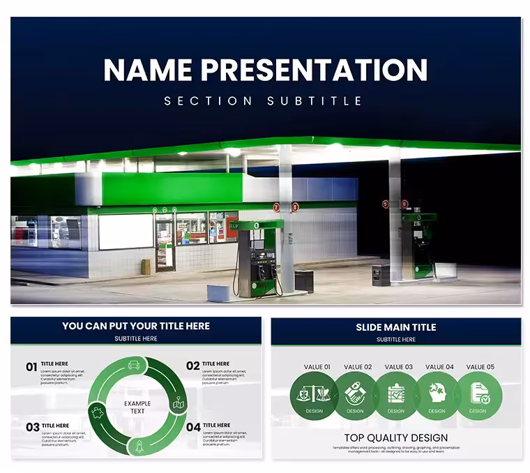 Gas Station Fuel Operations PowerPoint Template
