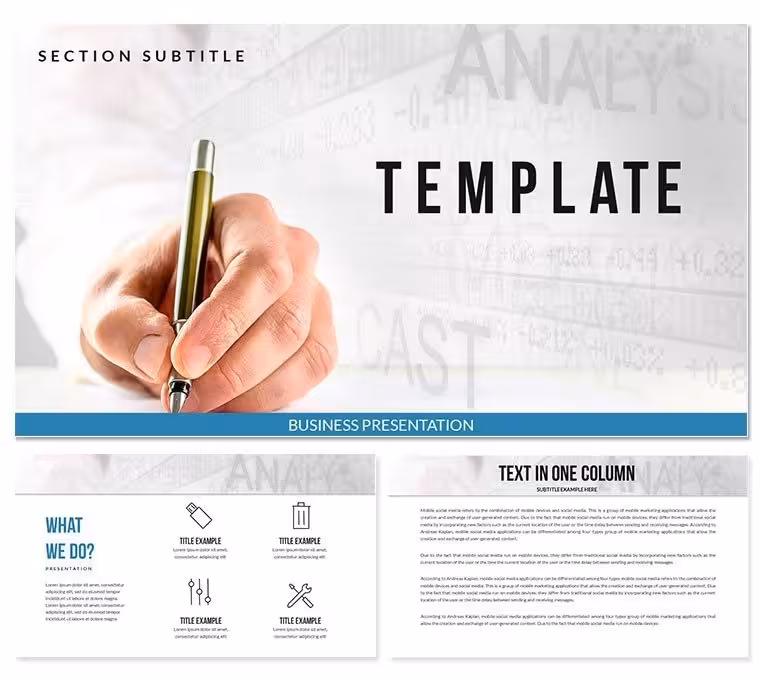 Business Pen Write PowerPoint Template - Download Presentation