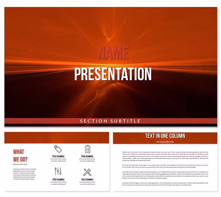 Abstract Red Light PowerPoint Template: Unleash Bold Visions