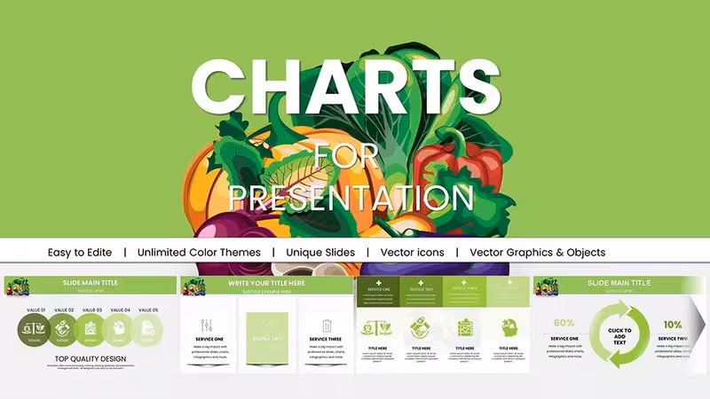 Vegetable PowerPoint Charts & Greengrocery Templates for Engaging Presentations