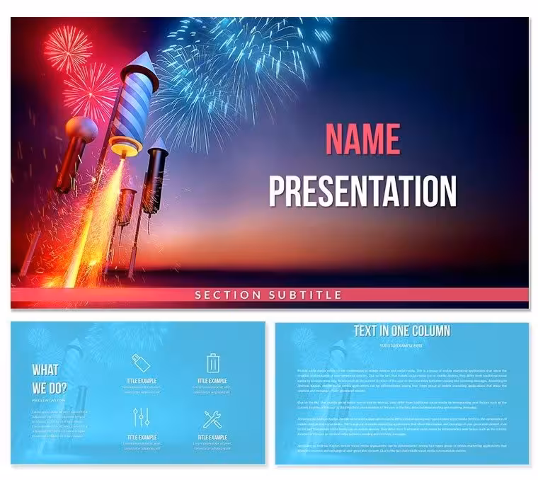 Holiday Fireworks PowerPoint Template: Ignite Festive Spirits