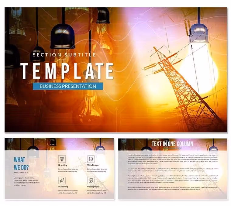 Electricity Rates PowerPoint template