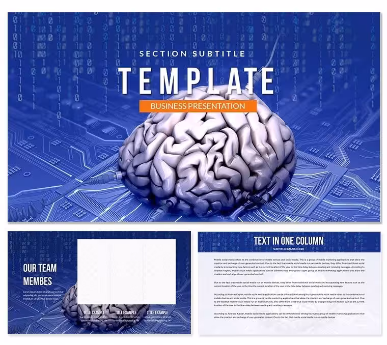 AI - Artificial Brain PowerPoint Template: Revolutionize Your Tech Presentations