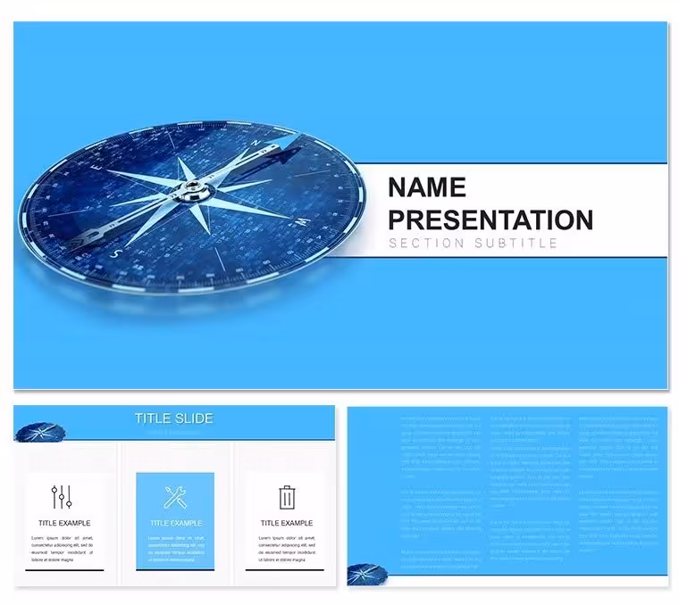 Compass: Marketing and Management PowerPoint Template - Steer Toward Success