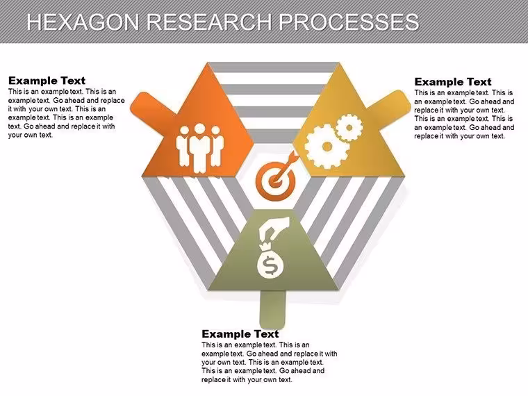 Hexagon Research Processes PowerPoint Charts: Visualize Complex Ideas Effortlessly