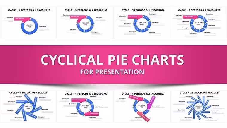 PowerPoint Cycle Charts Template - 57 Slides