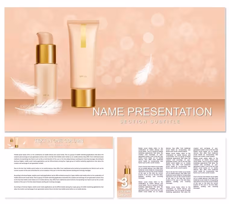 Natural Makeup Products PowerPoint template